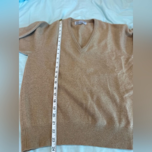 VTG 1950s -70s Mens Trimingham By Bellantyne Tan V-neck 100% Cashmere Sweater. - Picture 4 of 14